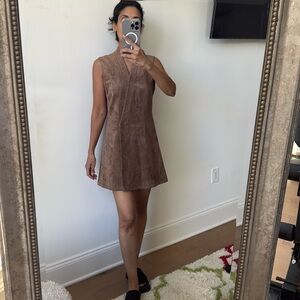 Bcbgmaxazria tan/ brown , slightly A line - sleeveless v neck knee dress